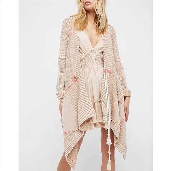 Free people all washed out cardigan tan sz Xs - Picture 1 of 3
